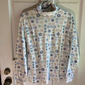 Classic Elements Snowflake Print Turtleneck